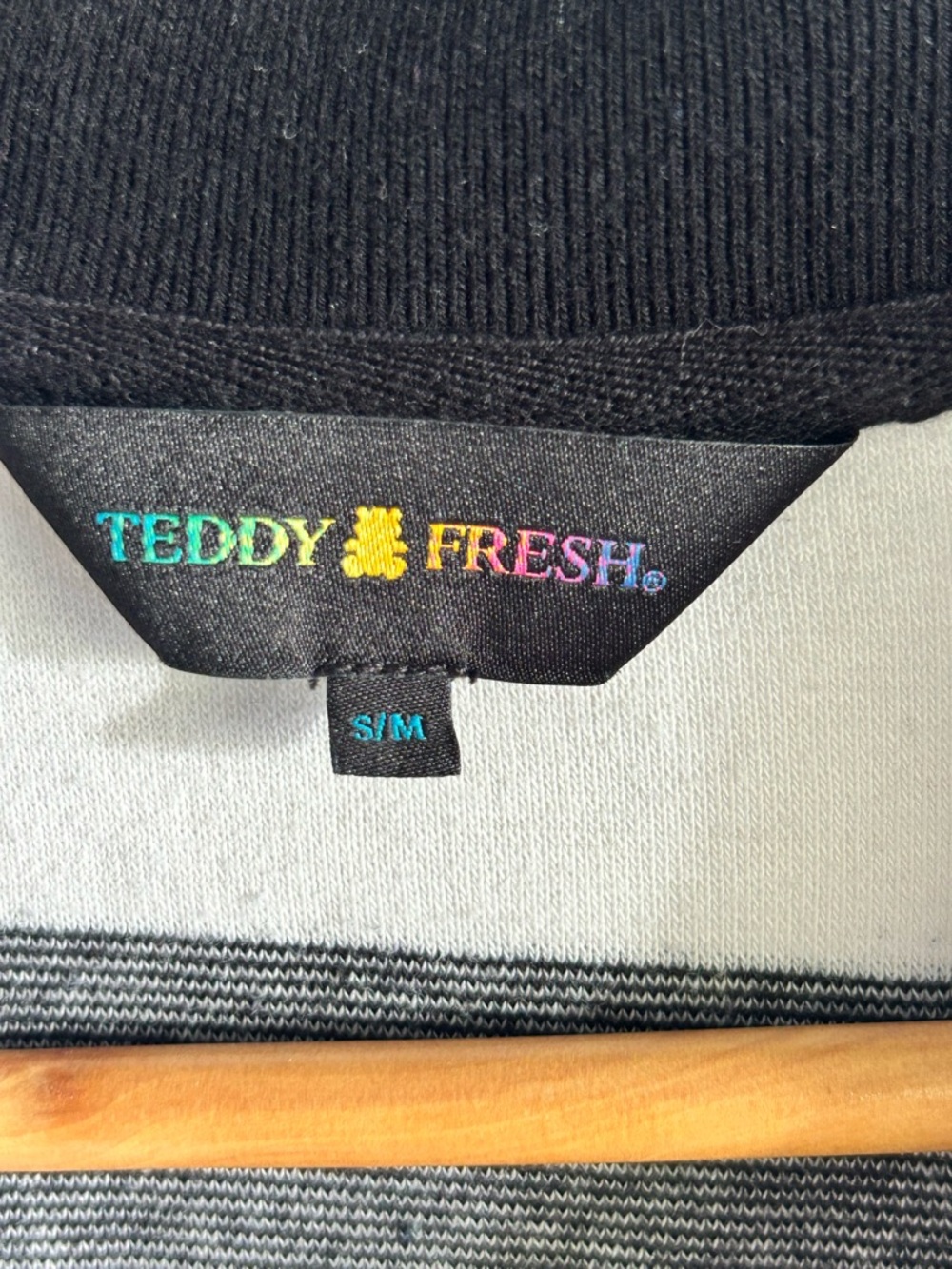 Teddy Fresh Black & Ivory Striped Polo Dress | Size Small/Medium